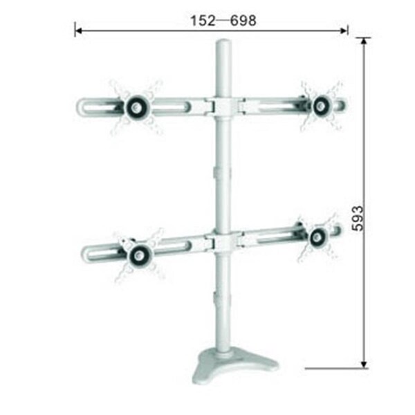 Acoustic TygerClaw Quad-Arm Desk Mount - Black AC3542808 - main